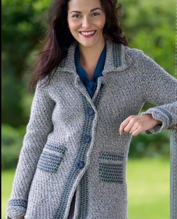 Knitted cardigan “Swinford” with Knot Stitch technique – Knitting and ...
