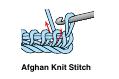 Afghan knit stitch