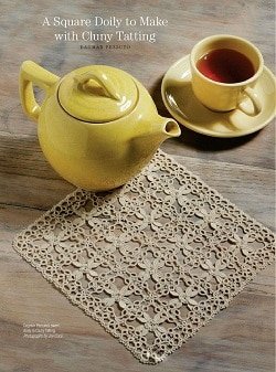 Tatted square doily
