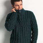 ZIP COLLAR Sweater for men - free knitting pattern