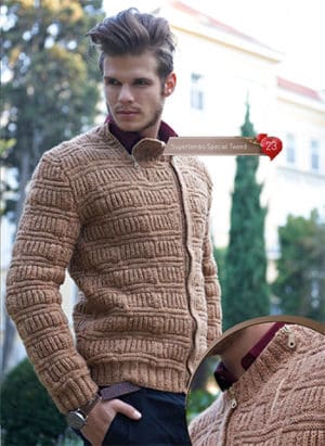 Knitted pullover men zip