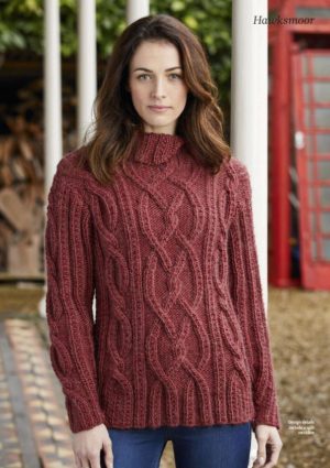  Woman knitted jumper - free knitting pattern