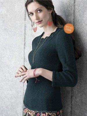 Free knitting pattern "Lace neck jumper"