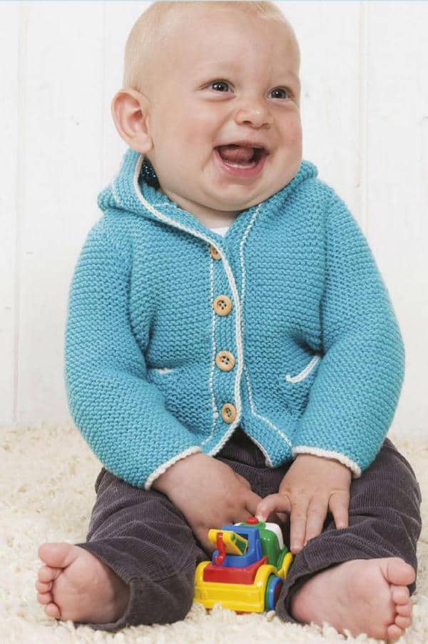 Hooded Jacket For Baby Boy Free Knitting Pattern Knitting