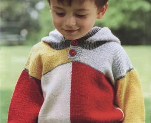 Hooded knitted sweater for kids