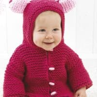 Knitted duffle coat for baby