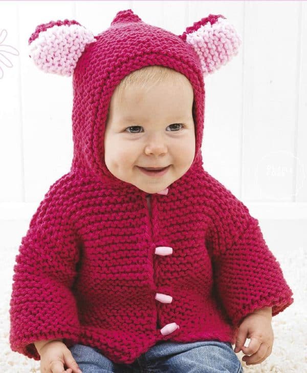 Knitted duffle coat for baby 6-18 months