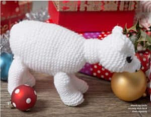 Christmas knitted toys-polar bear