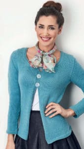 Blue cardigan-free knitting pattern