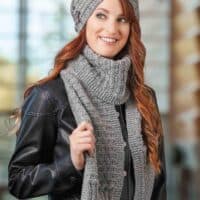 BASKET-WEAVE CAP & SCARF-free knitting pattern