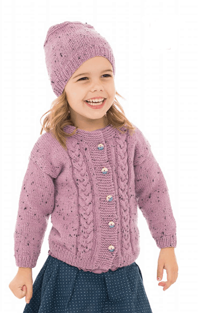 Knitted Jacket and Hat for girl -free knitting pattern
