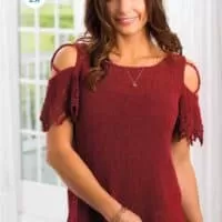 Cold-shoulder tee- free knitting pattern