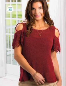 Cold-shoulder tee- free knitting pattern