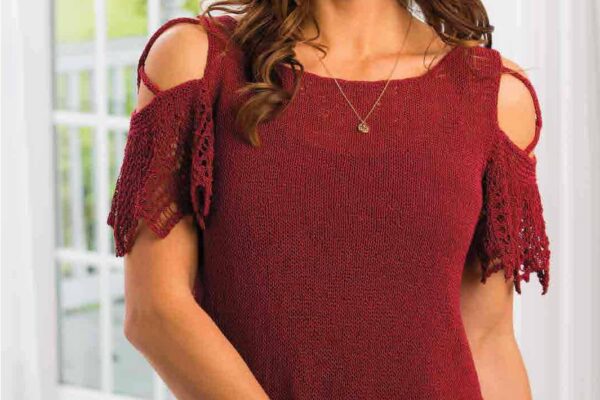 Cold-shoulder tee- free knitting pattern