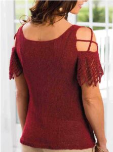 Cold-shoulder tee- free knitting pattern