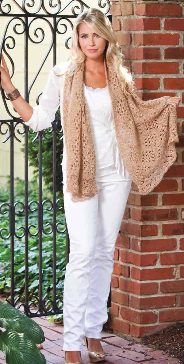Garter  shawl-knitting pattern