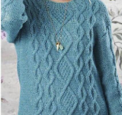 Cable woman's jumper-free knitting pattern