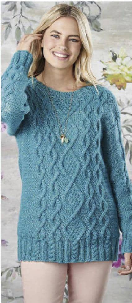 Cable woman's jumper-free knitting pattern - Knitting and Crochet