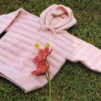 Hoody knitted jumper for baby