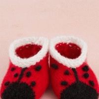 Knitted booties for baby